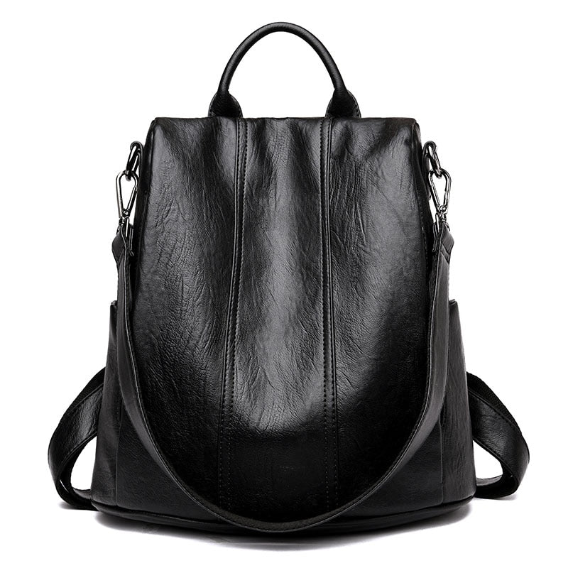 Women&#39;s Waterproof Anti Theft Leather Backpack 2022 Girls Shoulder Bags Multifunctional Large Capacity Travel Backpacks Mochilas