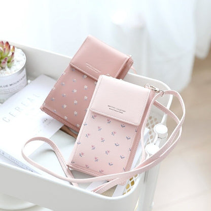 Women Small Handbag Casual Floral Print Wallet For iPhone 11 Shoulder Strap Bag Mini Messenger Bag Purses Women Crossbody Bags