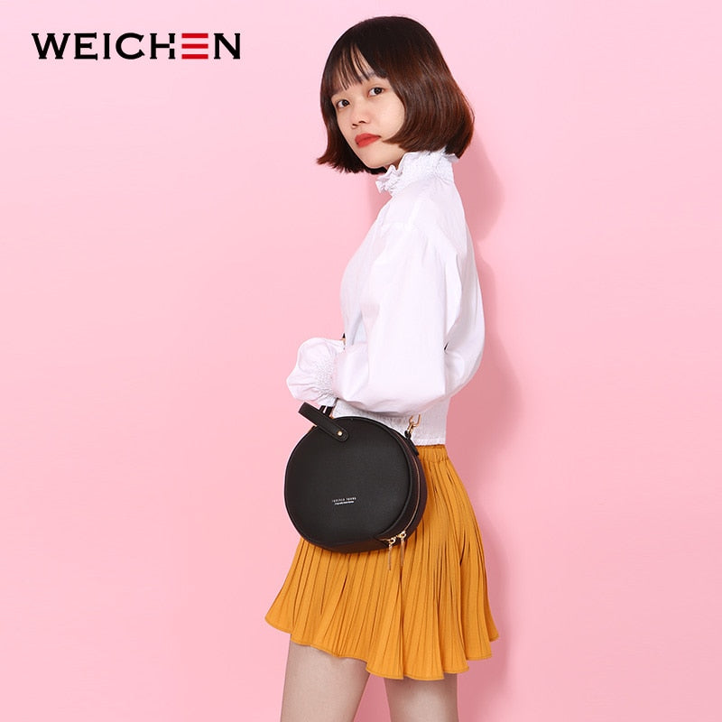 HOT Circular Design Fashion Women Shoulder Bag Leather Women&#39;s Crossbody Messenger Bags Ladies Purse Female Round Bolsa Handbag