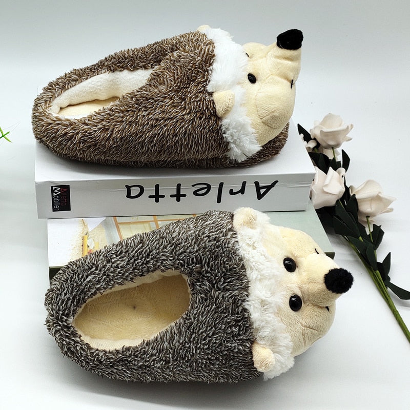 Indoor Slippers Special dog offer custom a warm winter hedgeh lovers home slippers thick hard bottom shoes on floor lovers shoes