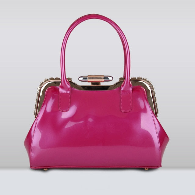 New Luxury Europe diamond Fashion Women Bags Chains Patent Leather Shoulder bag Famous Brand Shoulder Handbag Ladies totes