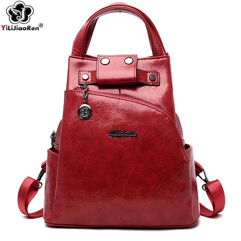 Fashion Women Backpack Shoulder Bag High Quality Pu Leather Women Backpack Large Capacity Anti Theft Backpacks Travel Bags