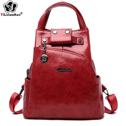 Fashion Women Backpack Shoulder Bag High Quality Pu Leather Women Backpack Large Capacity Anti Theft Backpacks Travel Bags