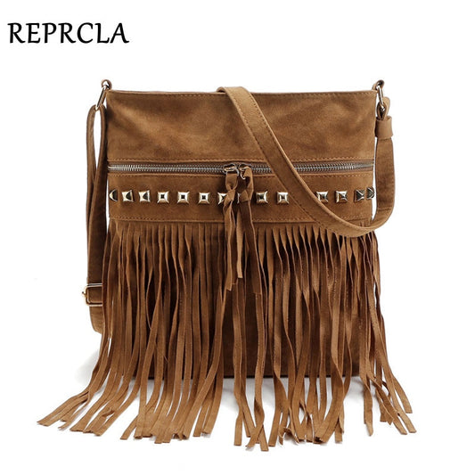 Fashion Rivet Tassel Women Bags High Quality Shoulder Messenger Bags Designer Ladies Handbags Crossbody Bolsa Feminina