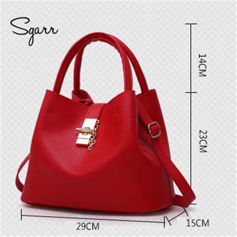 SGARR black red women bags bucket bag crossbody single shoulder female handbag designers luxury messenger bag women mother bags