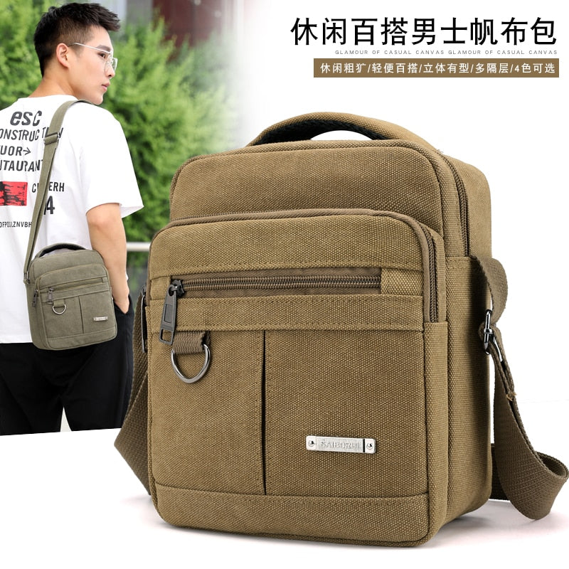 Men&#39;s Fashion Travel Cool Canvas Men Messenger Crossbody Bags Bolsa Feminina Shoulder Bags Pack School Bags for Teenager