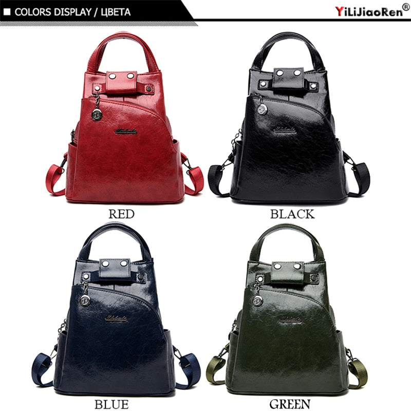 Fashion Women Backpack Shoulder Bag High Quality Pu Leather Women Backpack Large Capacity Anti Theft Backpacks Travel Bags