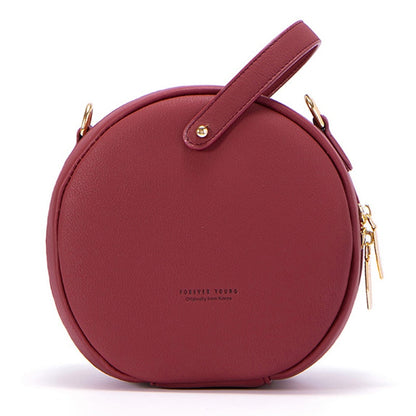 HOT Circular Design Fashion Women Shoulder Bag Leather Women&#39;s Crossbody Messenger Bags Ladies Purse Female Round Bolsa Handbag