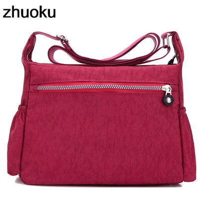 Luxury Women Messenger Bag Waterproof Nylon Shoulder Bags Casual Top-handle Ladies Handbag Travel Tote Women&#39;s Crossbody Bag