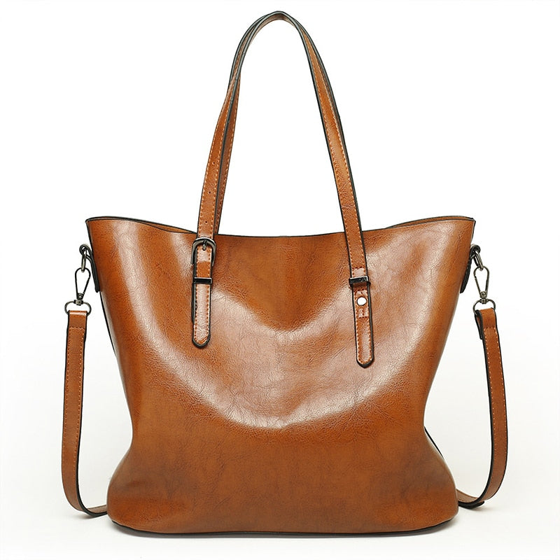 Luxury Designer Women Shoulder Bags Leather Large Capacity Oil Leather Handbags Crossbody Bag For Women Handbag Bolsas Feminina