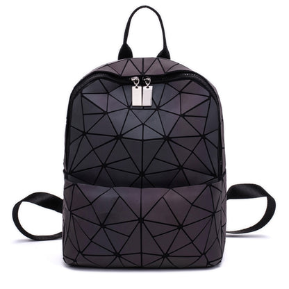 New Women Backpack Geometric Folding Bag Small Students School Bags For Teenage Girls Luminous Backpacks Hologram Daily Backpack