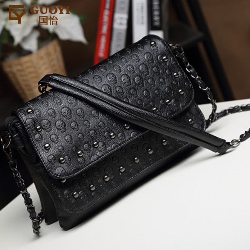 JIEROTYX England Style Skull Women Crossbody Bag Small  Shoulder Bag Chain Luxury Clutch Women Bags Designer Drop