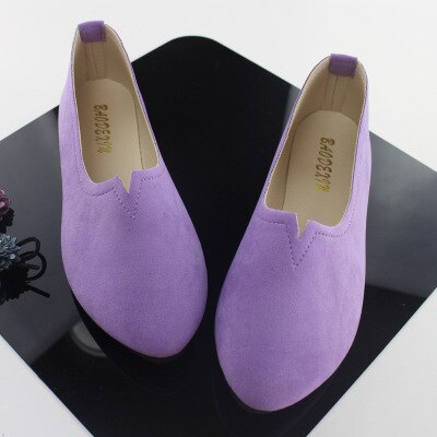 Cresfimix zapatos de mujer women cute plus size pointed toe slip on flat shoes female spring and summer flock shoes lady flats