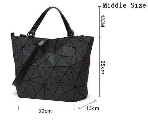 Luminous Bag Women&#39;s Geometry Lattic Totes  Quilted Shoulder Bags Hologram Laser Plain Folding Handbags  Free Shipping