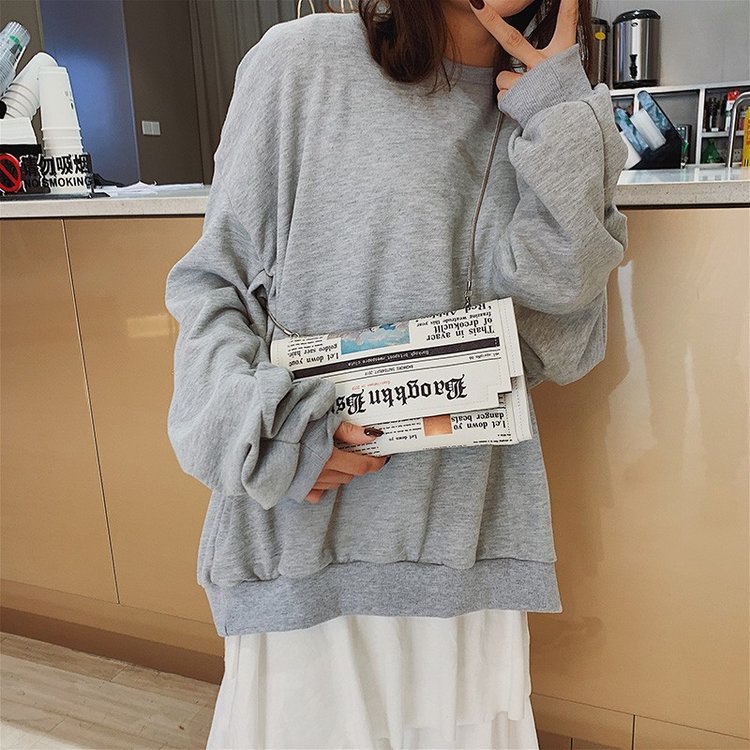 Newspapers modeling day clutch bags letter envelope bag casual shoulder bag purse evening bags with clothing wallet