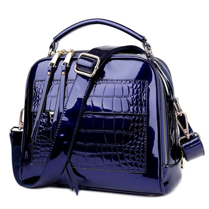 RanHuang Women Luxury Handbags Fashion Alligator Handbags High Quality Patent Leather Shoulder Bags Ladies Black Messenger Bags
