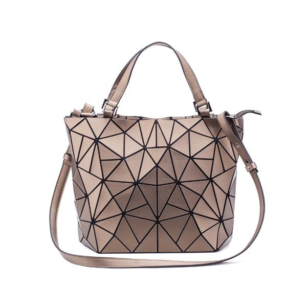 Luminous bao bag Women Geometry Tote Quilted Shoulder Bags Hologram Laser Plain Folding Handbags reflective geometric bag bolsa