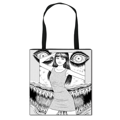 Horror Manga Totes Bag Women Handbag Fashion Shoulder Bag for Travel Ladies Portable Large Capacity Shopping Bags