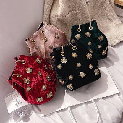 Luxury Handbags Women Bags Designer Chain Small Crossbody Bucket Bags For Women Shoulder Bags Velvet Messenger Bag free shipping