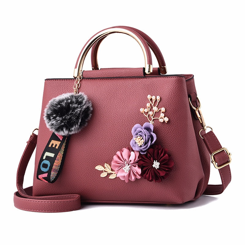 Fashion Leather Women&#39;s Shoulder Bags Women Casual Wild Retro Lock Embroidery Designer Handbag Solid Color Female Messenger Bags