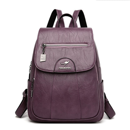 7 Color Women Soft Leather Backpacks Vintage Female Shoulder Bags Sac a Dos Casual Travel Ladies Bagpack Mochilas School Bags