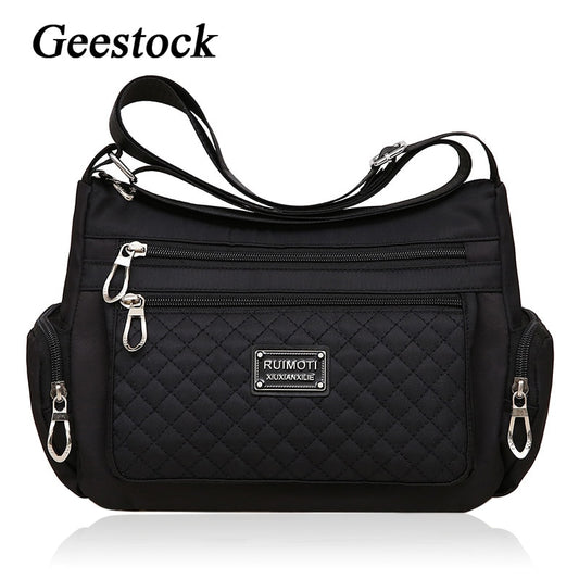 Geestock Women Shoulder Bag for Nylon Waterproof Crossbody Bag Casual Fashion Female Messenger Bags Large Capacity Lady Handbag