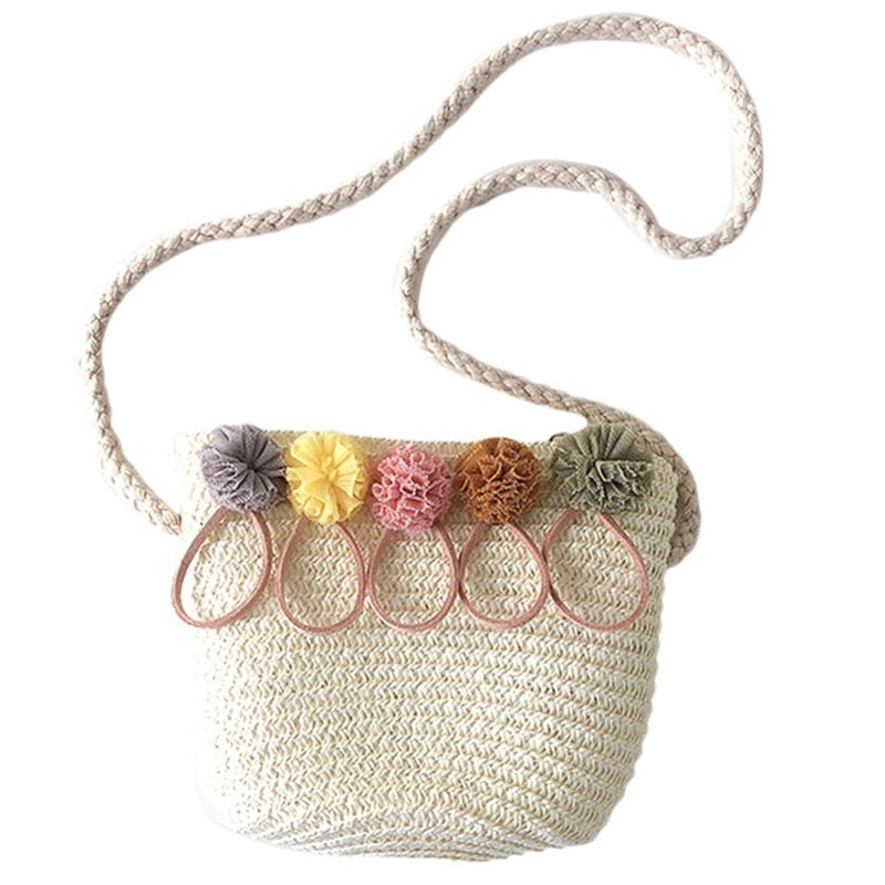 Women Crossbody Shoulder Bag Knitted Straw Messenger Satchel Handbag Bucket Bag Vintage Bucket Straw Beach Bags Women Totes