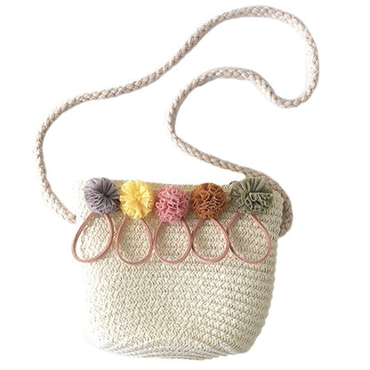 Women Crossbody Shoulder Bag Knitted Straw Messenger Satchel Handbag Bucket Bag Vintage Bucket Straw Beach Bags Women Totes