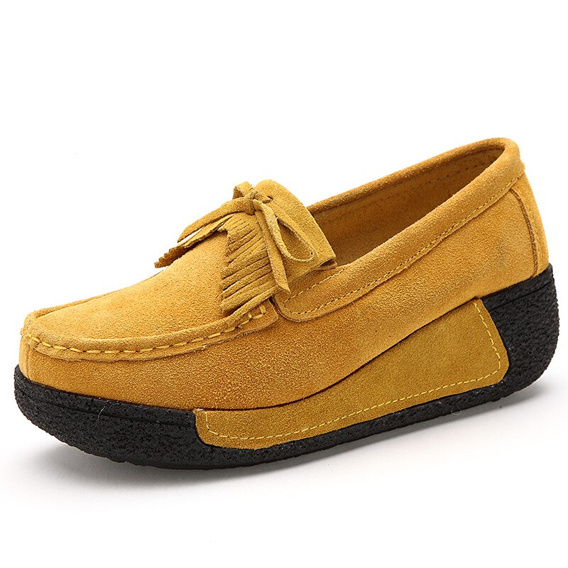 Women Flats Suede Women&#39;s Loafers Creepers Women Shoes Slip On Fringe Platform Shoes Women Casual Shoes Ladies Moccasins 56