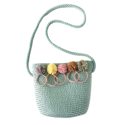 Women Crossbody Shoulder Bag Knitted Straw Messenger Satchel Handbag Bucket Bag Vintage Bucket Straw Beach Bags Women Totes