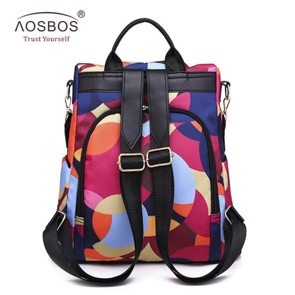 Aosbos Waterproof Oxford Women Backpack Fashion Anti-theft Women Backpacks Print School Bag High Quality Large Capacity Backpack