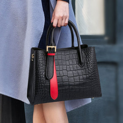 ZOOLER Brand 2022 Designer HOT Genuine Leather Women Tote Bags Luxury Shoulder bags Crocodile Purses Cow Leather Handbags Colors