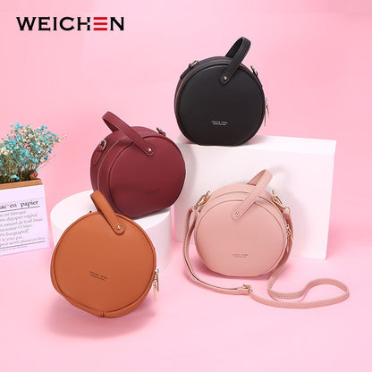 HOT Circular Design Fashion Women Shoulder Bag Leather Women&#39;s Crossbody Messenger Bags Ladies Purse Female Round Bolsa Handbag