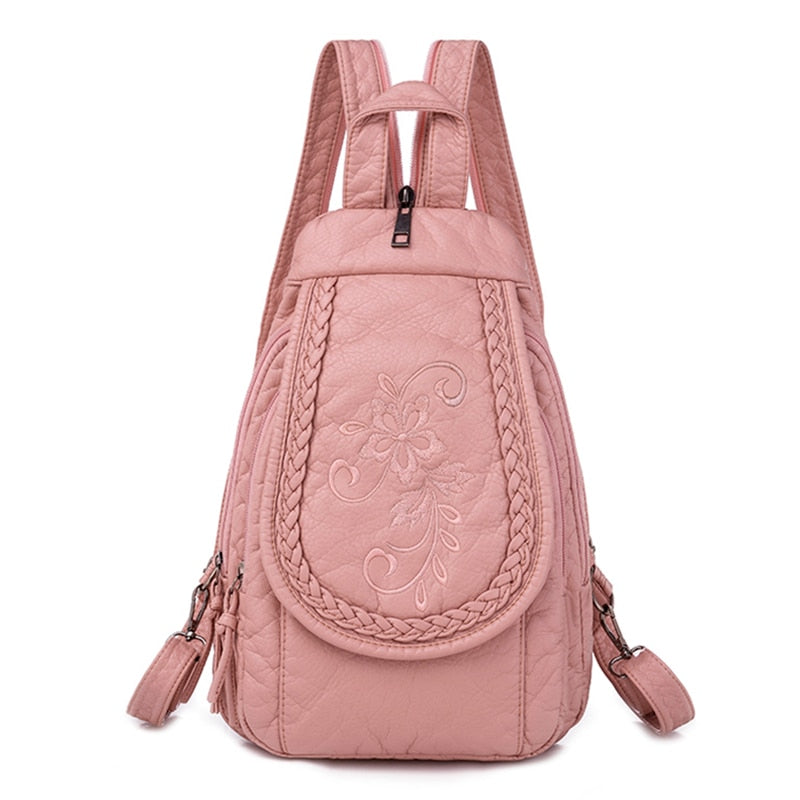 High Quality Soft PU Leather Backpack Women Small Chest Bags Fashion School Bag Casual Shoulder Bags for Women 2021 New Mochila