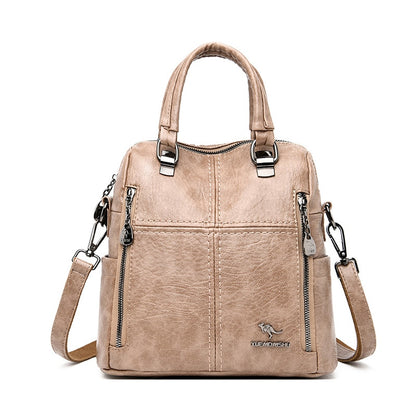 Hot Sale High Quality Leather Backpack Women Shoulder Bags Multifunction Travel Backpack School Bags for Girls Bagpack Mochila