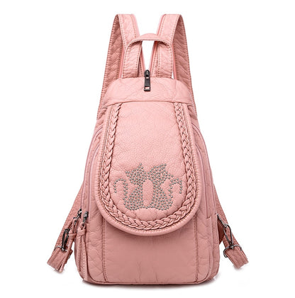 High Quality Soft PU Leather Backpack Women Small Chest Bags Fashion School Bag Casual Shoulder Bags for Women 2021 New Mochila