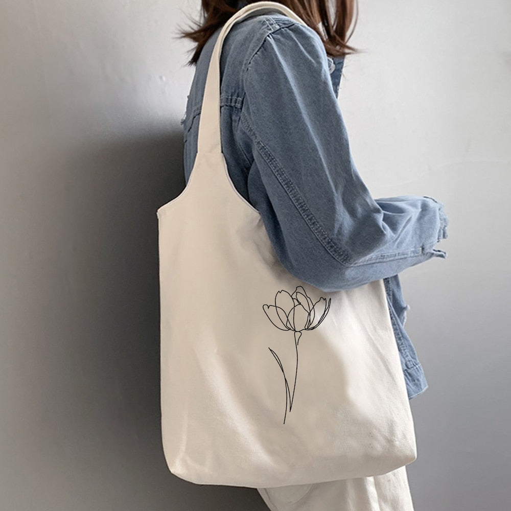 Retro Literary Canvas Bag Women Shoulder Bag Ulzzang Harajuku Cotton Shopping Bag Shopper Ladies Reusable Hand Bags Tote Bags