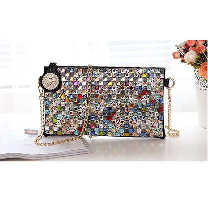 Colorful Rhinestone Women Clutch Bag Designer Luxury Diamond Ladies Evening Bag Chic Shoulder Crossbody Bags Party Small Purse