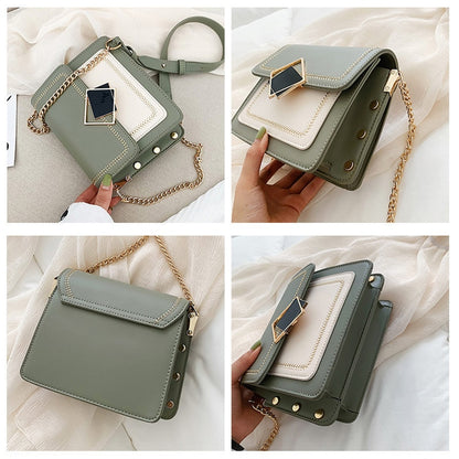 Popular Fashion Crossbody Bags For Women 2021 New Shoulder Bag Chain Strap Handbags Designer Pu Leather Ladies Messenger Bags