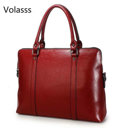New Genuine Leather Briefcase For Woman Laptop Computer Bag Women&#39;s Handbags Office Ladies Shoulder Messenger Bags Bolso Hombre