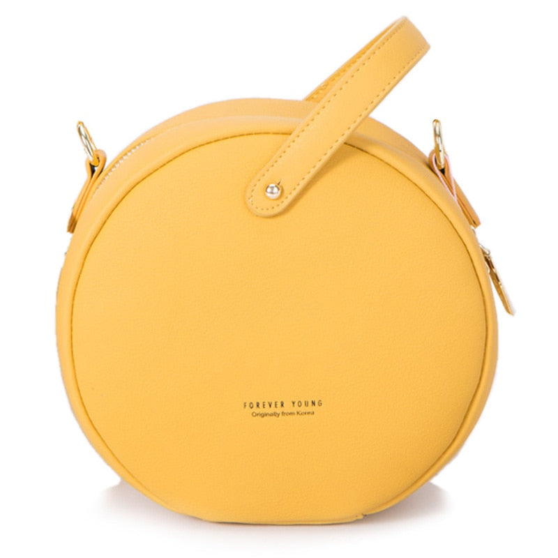 HOT Circular Design Fashion Women Shoulder Bag Leather Women&#39;s Crossbody Messenger Bags Ladies Purse Female Round Bolsa Handbag