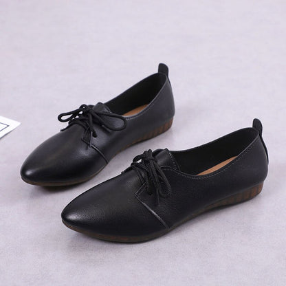 New Big Size 2021 Spring Women Flats Shoes Women Genuine Leather Flats Ladies Shoes Female Cutout Slip on Ballet Flat Loafers