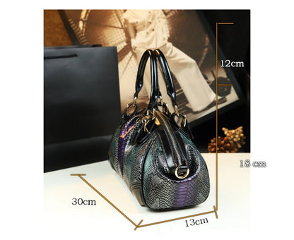 2022 New Fashion Women Handbag Tassel Dumpling Bag Female Soft Cowhide Leather Shoulder Messenger Bags Snake Pattern