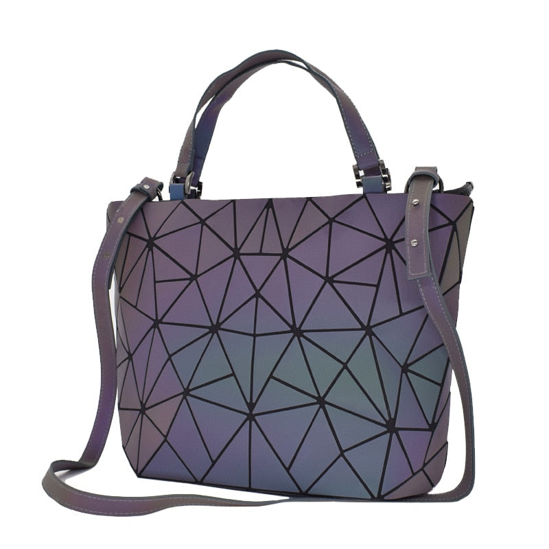 Women Handbags 3 Pcs Bag Set Crossbody Bags For Women Geometric Luminous Shoulder Bag Female Purse And Handbag Tote Holographic