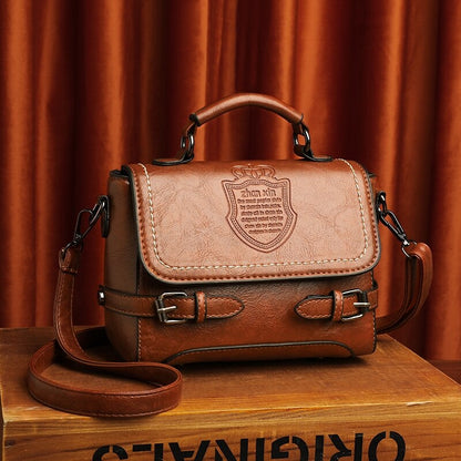 Totes Bags Women Small Handbags Solid Color High Quality PU Leather Ladies Shoulder Bags Vintage Wide Strap Female Messenger Bag