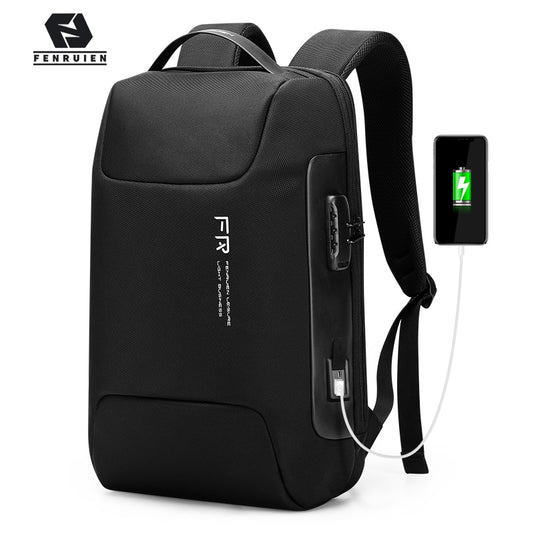 Fenruien Waterproof 15.6 Inch Men Laptop Backpack Usb Charging School Bag Anti Theft Backpack Male Travel Backpacks 2020 New