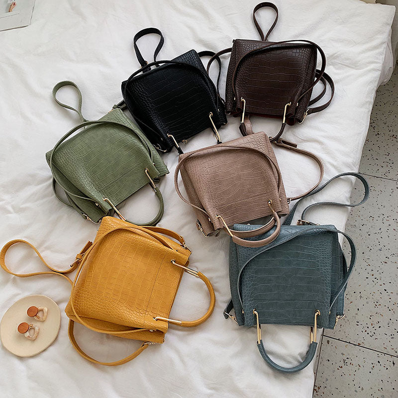 Fashion Bucket Bags Women Large Capacity Handbags Women PU Shoulder Messenger Bag Female Retro Daily Totes Lady Elegant Handbag