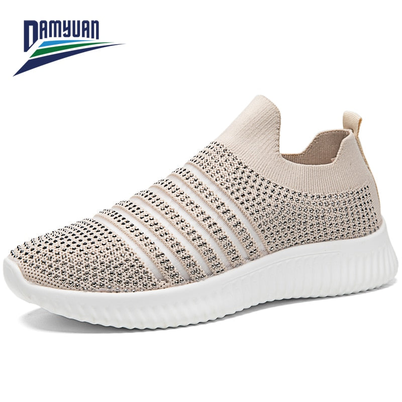 Damyuan Women's Soft Sock Sneakers Plug Breathable Comfortable Flat Shoes Women Walking Jogging Ladies Shoes Casual Shoes 35-43