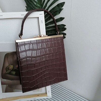 Crocodile Pattern Clip Women Shoulder Bag Fashion Alligator Crossbody Bags for Women 2021 Designer Small Pu Leather Women&#39;s Bag