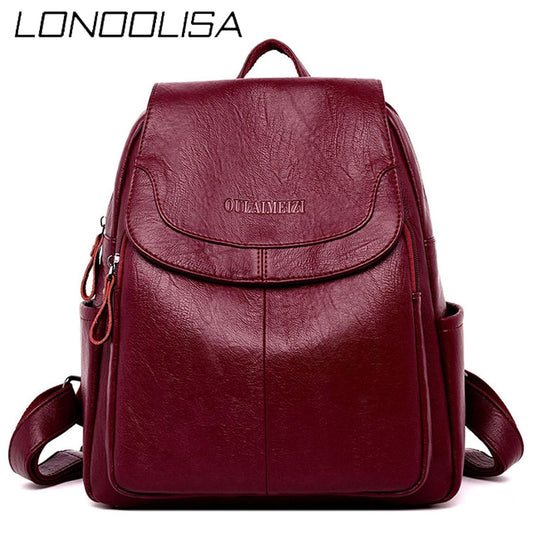 Bagpack Female Leather Backpack Designer Shoulder Bags For Women 2022 Back Pack School Bags For Teenage Girls Mochila Feminina